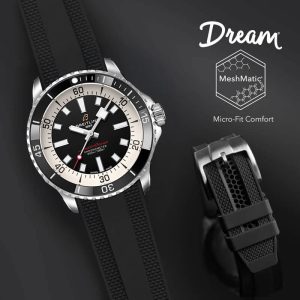 Black Dream Rubber Strap For SuperOcean 42mm a17375
