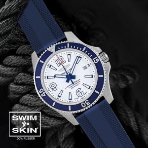 Blue Rubber Dream Strap For SuperOcean 42mm - A17366D81A1A1