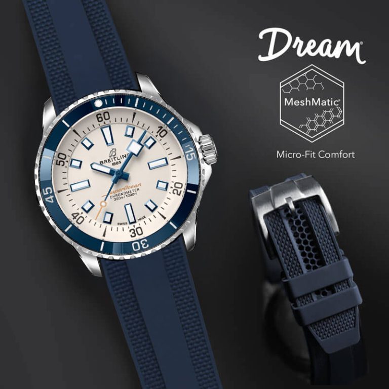 Blue Dream Rubber Strap For SuperOcean 42mm a17375