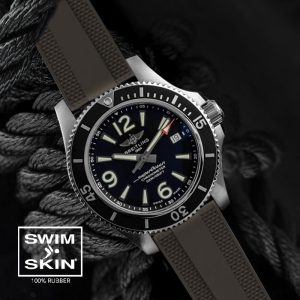Brown Rubber Dream Strap For SuperOcean 42mm - A17366