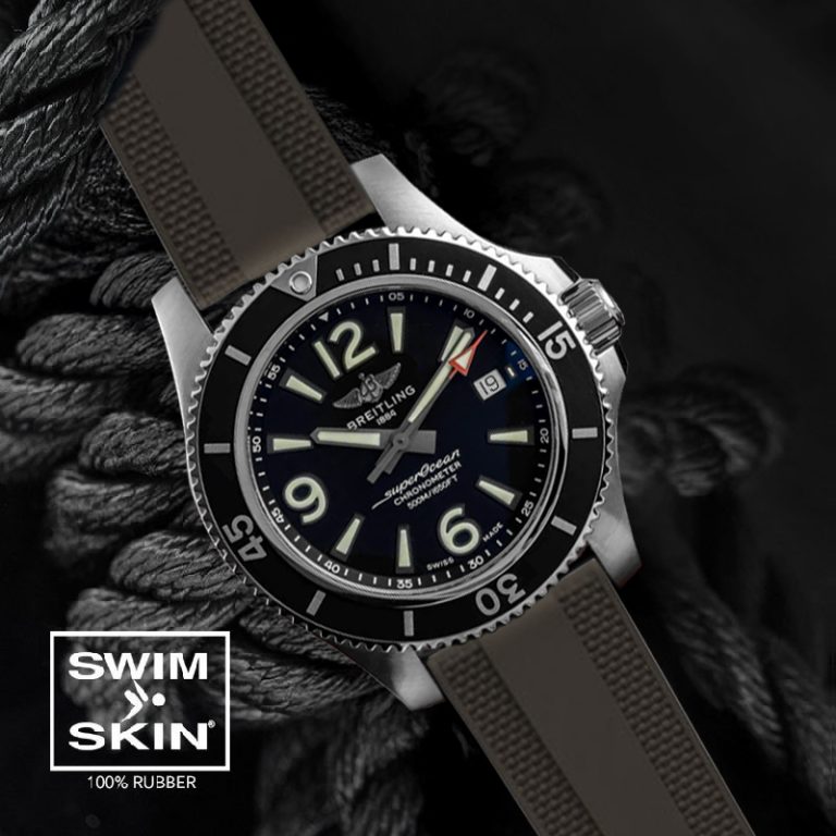 Brown Rubber Dream Strap For SuperOcean 42mm - A17366