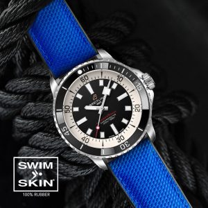 Navy Blue Rubber Strap For SuperOcean 42mm a17375 SwimSkin Ballistic