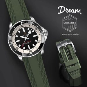 Green Dream Rubber Strap For SuperOcean 42mm a17375