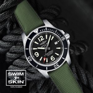 Ballistic Green Rubber Strap For SuperOcean 42mm - a17366