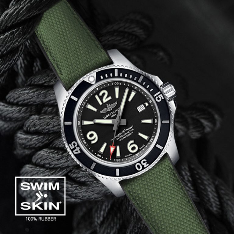 Ballistic Green Rubber Strap For SuperOcean 42mm - a17366