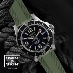 Green Rubber Dream Strap For SuperOcean 42mm