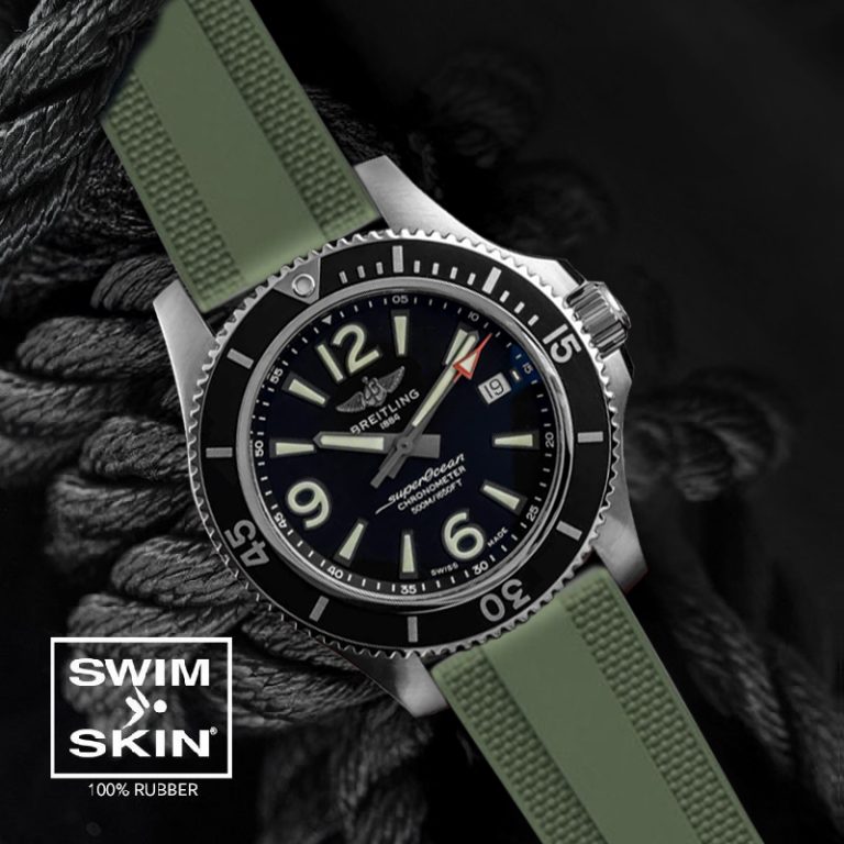 Green Rubber Dream Strap For SuperOcean 42mm