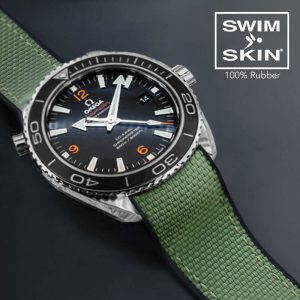 Green Rubber Ballistic Strap for Omega Seamaster Planet Ocean 45.5mm - SwimSkin®
