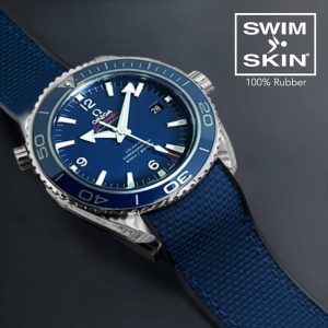 Blue Rubber Ballistic Strap for Omega Seamaster Planet Ocean 45.5mm - SwimSkin®