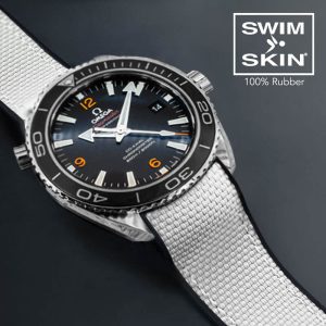 White Rubber Ballistic Strap for Omega Seamaster Planet Ocean 45.5mm - SwimSkin®
