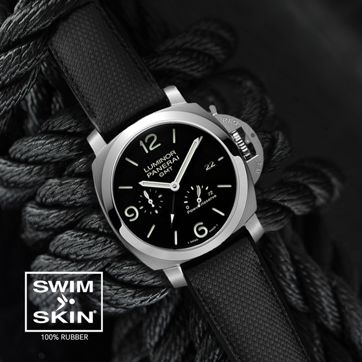 Panerai black shop rubber strap