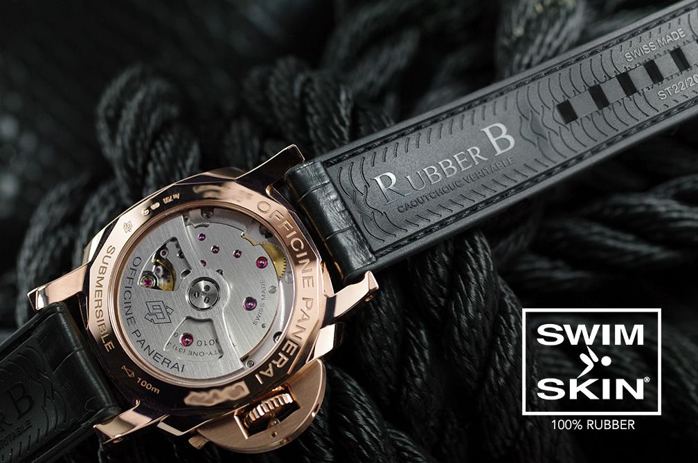 Strap for Panerai 40mm and 42mm - SwimSkin Alligator | Rubber B