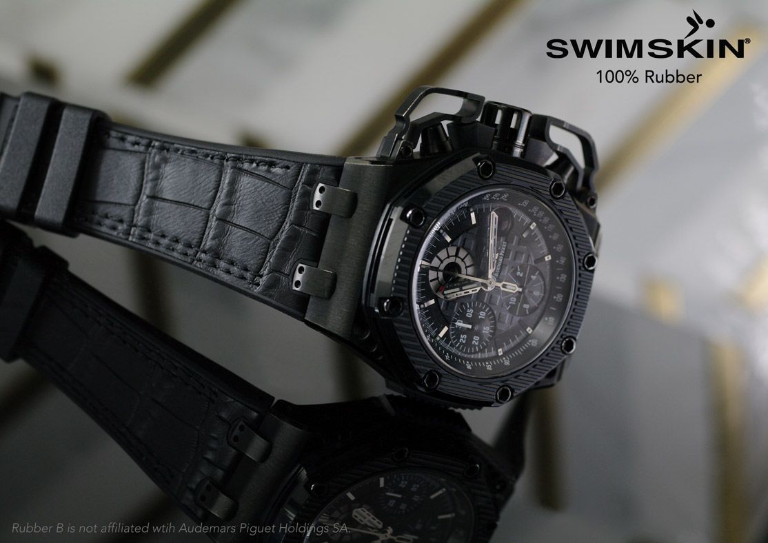 Audemars Piguet ブラック ラバーベルト YZ5842 Rubber Strap for Audemars Piguet Royal Oak Offshore 42mm | Rubber B
