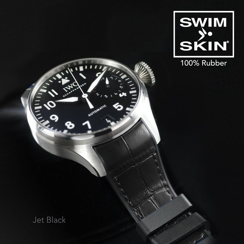 IWC ビッグパイロット　アリゲーター黒ストラッ Strap for IWC Big Pilot - Alligator | Rubber B