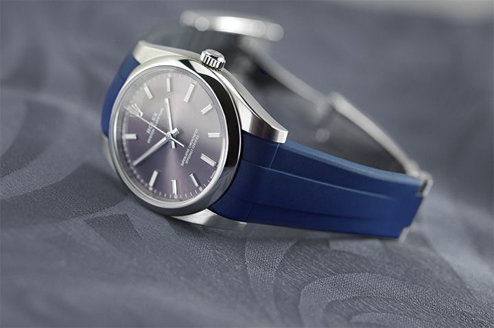 あびロレックスRUBBER B ラバーベルト M219 オイスターパー34 Strap for Rolex Oyster Perpetual 34mm and Date 34mm