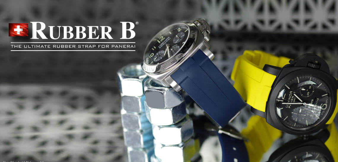 Rubber B The Ultimate Rubber Strap For Panerai - Blur and Yellow Straps