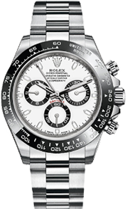 <p>Pre-2023 Ref. 116500LN<br><strong>Rolex Daytona</strong><br>on Oyster Bracelet<br>with Ceramic Bezel</p>