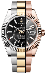 <p>Rolex Sky-Dweller on<br><strong>Oysterflex Bracelet</strong><br> Full Gold Models<br>Ref 3369… Only </p>