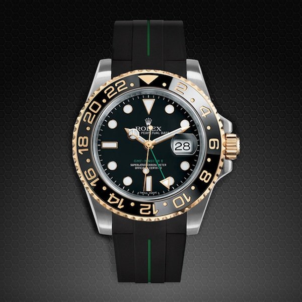 rolex gmt rose gold rubber strap